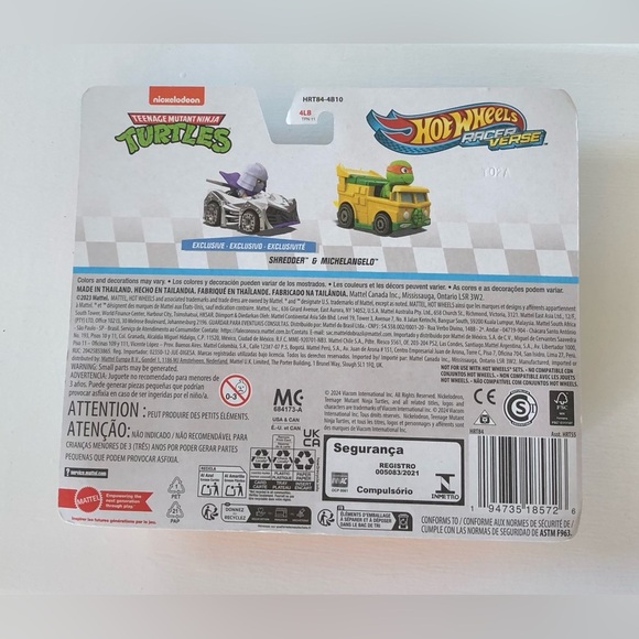 Hot Wheels Racer Verse 2-Pack TMNT Shredder & Michelangelo - BRAND NEW! - Picture 3 of 7